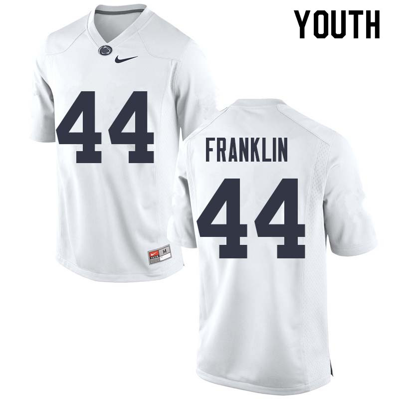 Youth #44 Brailyn Franklin Penn State Nittany Lions College Football Jerseys Sale-White - Click Image to Close